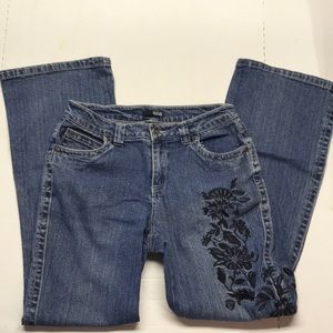 Ana size 6 Wide Leg Blue Jeans Embroidered